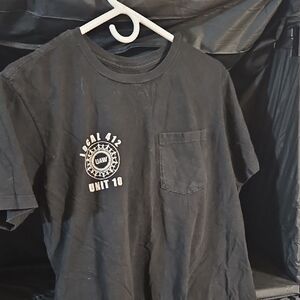 Black Graphic Tee with Pocket